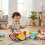 Caranguejo Fujão com Música – Brinquedo de Indução para Bebê verde