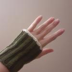 Luvas sem dedo SK em crochê - Verde